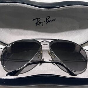Ray-Ban Silver Frame Sunglasses with Dark Lenses